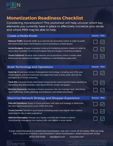 PRN Monetization Checklist